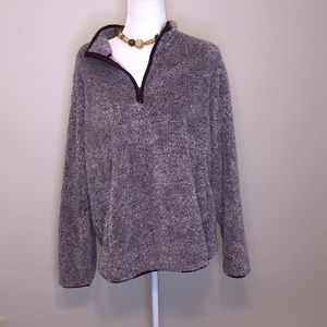 St. John’s Bay Burgundy/White 1/4 Zip Pullover XXL